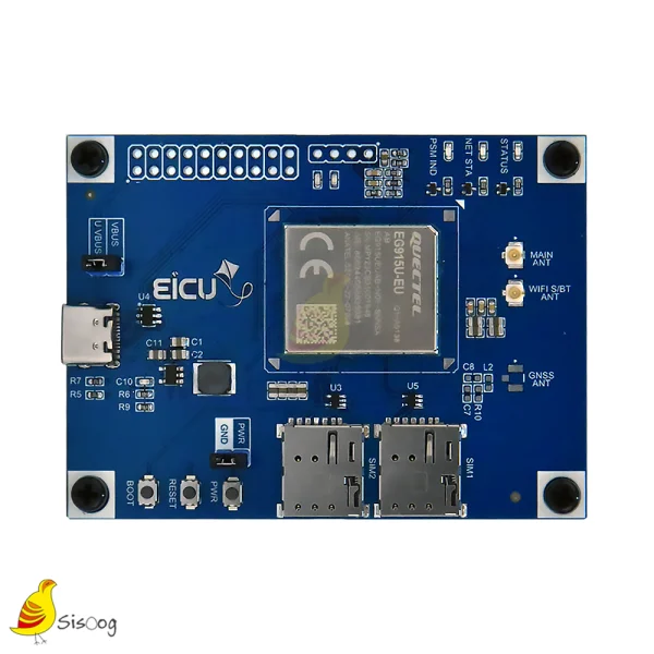 برد ارزیابی EG915U-EU EVB V1 کویکتل نمای روبه رو برد ارزیابی EG915U-EU EVB V1 کویکتل