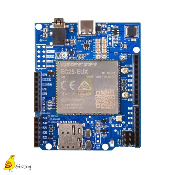 نمای روبه رویی شیلد توسعه آردوینو EC25-E LTE CAT4 GNSS کویکتل
