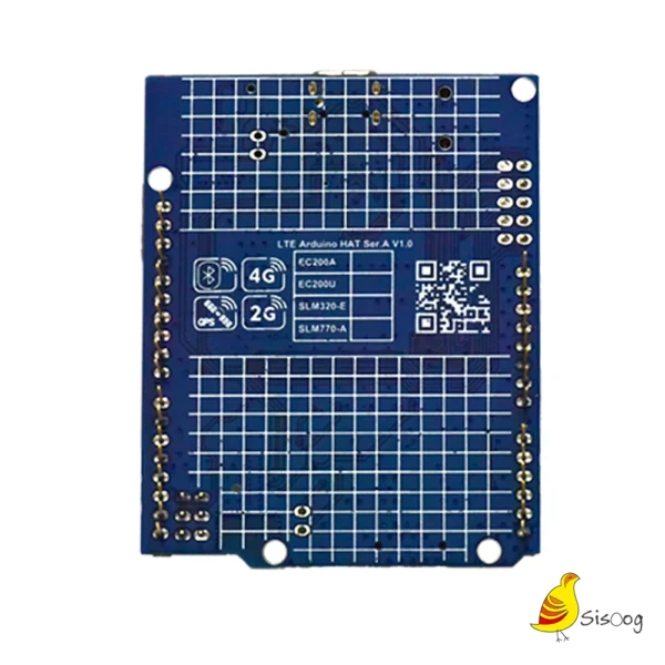 نمای پشت شیلد توسعه آردوینو EC25-E LTE CAT4 GNSS کویکتل
